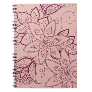 Espiral Caderno do tatuagem da tulipa (aumentou)
