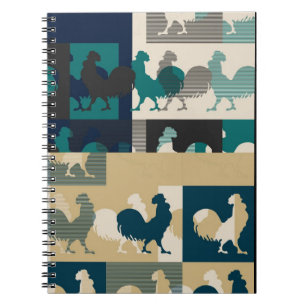 Espiral Caderno do vintage do galo