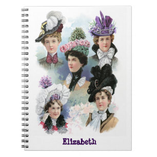 Espiral Caderno dos chapéus do Victorian da forma das