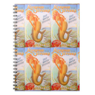 Espiral caderno dourado das sereias