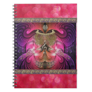 Espiral Caderno dourado do escaravelho do Fractal