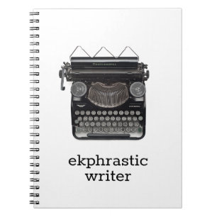 Espiral caderno ekphrastic do escritor com motivo da