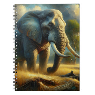 Espiral Caderno Elefante Majestade Dourada