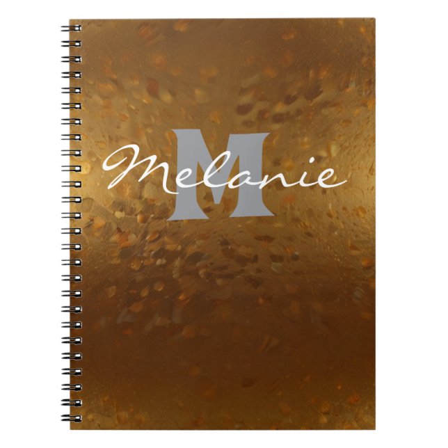 Espiral Caderno Elegante Dourado Minimalista (Frente)