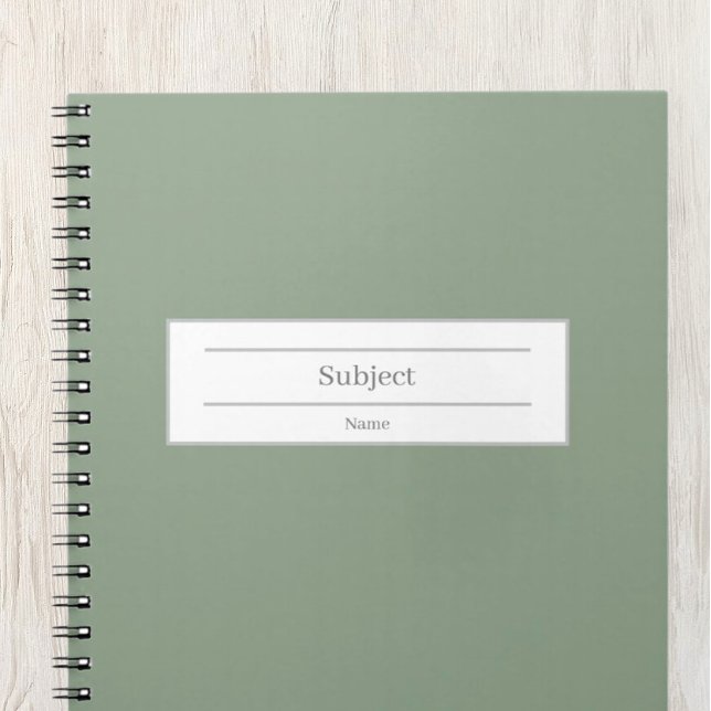 Espiral Caderno encadernado com nome personalizado e matér (Custom School Subject Notebook)