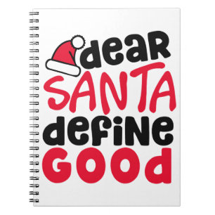 Espiral Caderno engraçado do Natal do caro papai noel