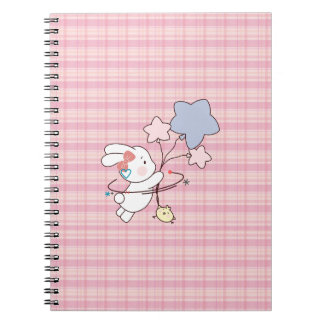 Espiral Caderno Escolar Coelho Pastel