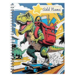 Espiral Caderno Escolar do Dinossauro Editável – Mochila V