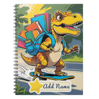 Espiral Caderno Escolar Editável de Dinossauro – Mochila A