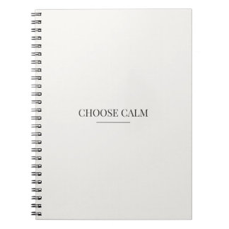 Espiral Caderno Escolha a Calma – Citação Minimalista Neut
