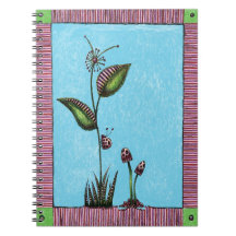 Caderno Espiral, Joaninha Flores Cogumelos