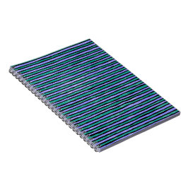 Espiral Caderno Espiral, Listras Pintadas, Azul e Turquesa