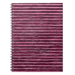 Espiral Caderno Espiral, Listras Pintadas, Rosa e Magenta