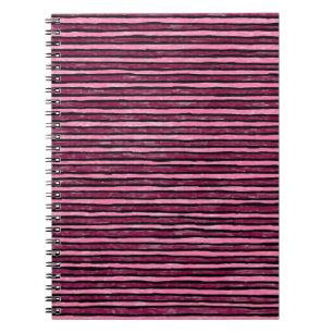 Espiral Caderno Espiral, Listras Pintadas, Rosa e Magenta