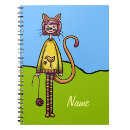 Espiral Caderno Espiral, Modelo de Nome de Garota de Gato