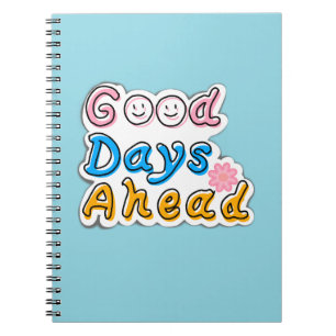 Espiral Caderno Estético Azul Céu Dias Melhores à Frente