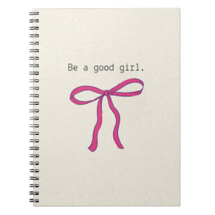 Espiral Caderno Estético com Laço Rosa Coquette - Seja Uma
