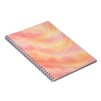 Espiral Caderno Estético do Pôr do Sol Pastel | Cor de Pês