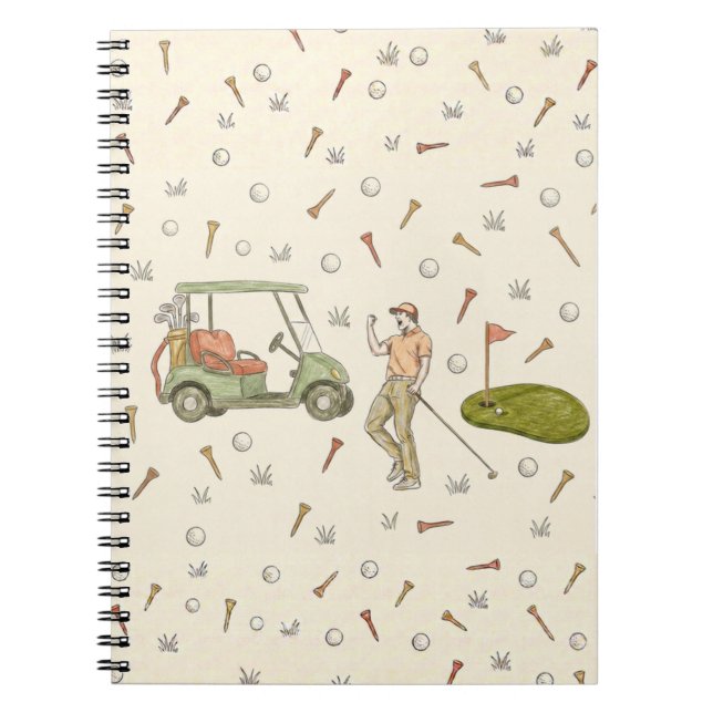 Espiral Caderno estilo golfe desenhado (Frente)
