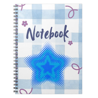 Espiral Caderno Estrela Azul Fofa ⭐💙✨