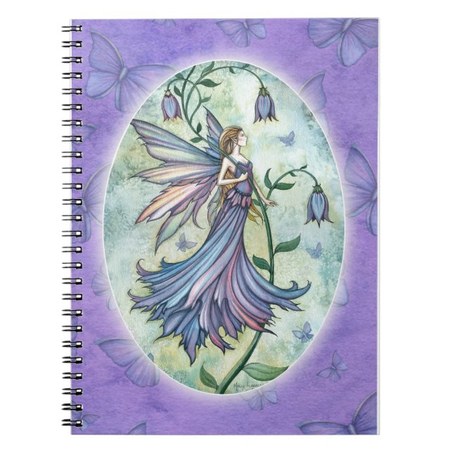 Espiral Caderno Fada da Flor Azul da Manhã (Frente)