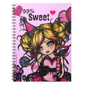 Espiral Caderno feericamente do rosa da menina do