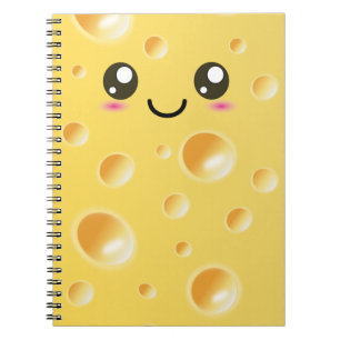 Espiral Caderno feliz bonito do queijo de Kawaii