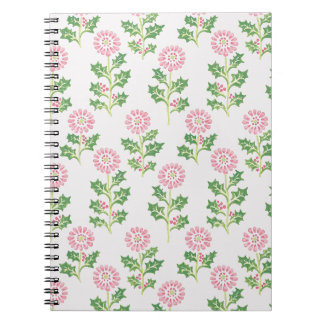 Espiral Caderno Flor de Margarida Rosa e Azevinho Branco B