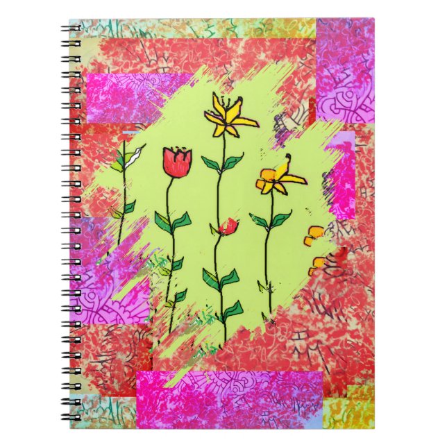 Espiral Caderno - Floral Amostra de Tinta (Frente)
