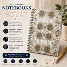 Caderno Floral Bege Elegante