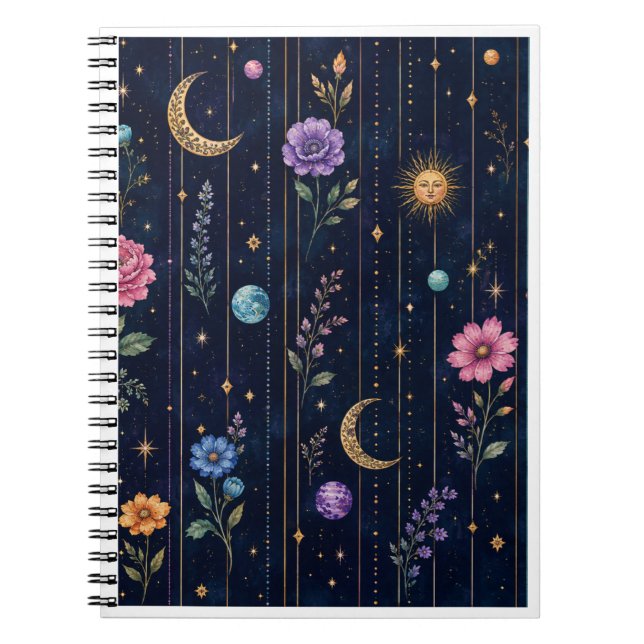 Espiral Caderno Floral Celestial (Frente)