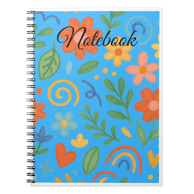 Espiral Caderno Floral Colorido (Frente)
