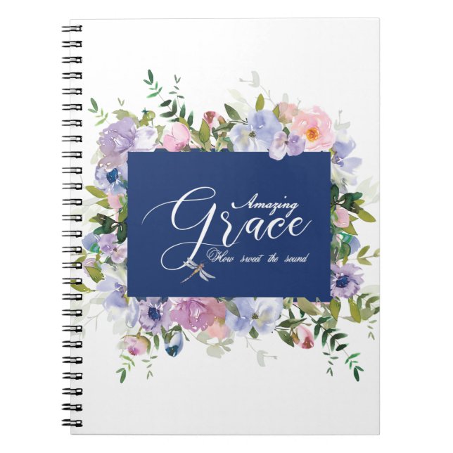 Espiral Caderno floral da graça incrível (Frente)
