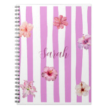Caderno floral de aquarela de lavanda personalizad