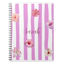 Espiral Caderno floral de aquarela de lavanda personalizad