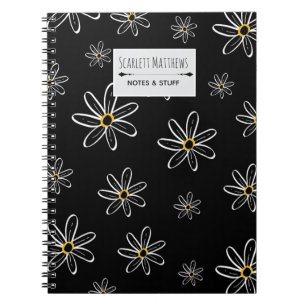 Espiral Caderno Floral de Nome Personalizado