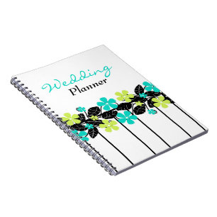 Espiral Caderno floral do planejador do casamento do limão
