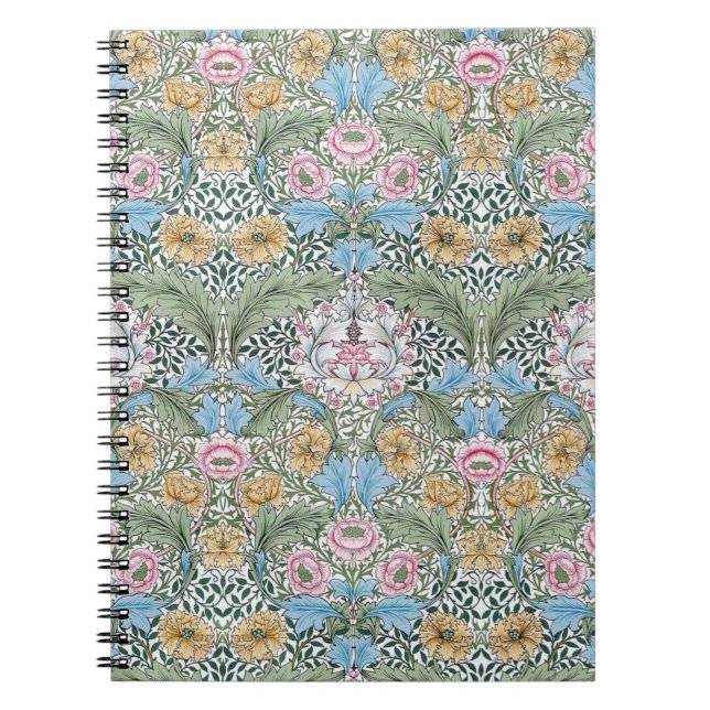 Espiral Caderno floral do teste padrão de William Morris (Frente)