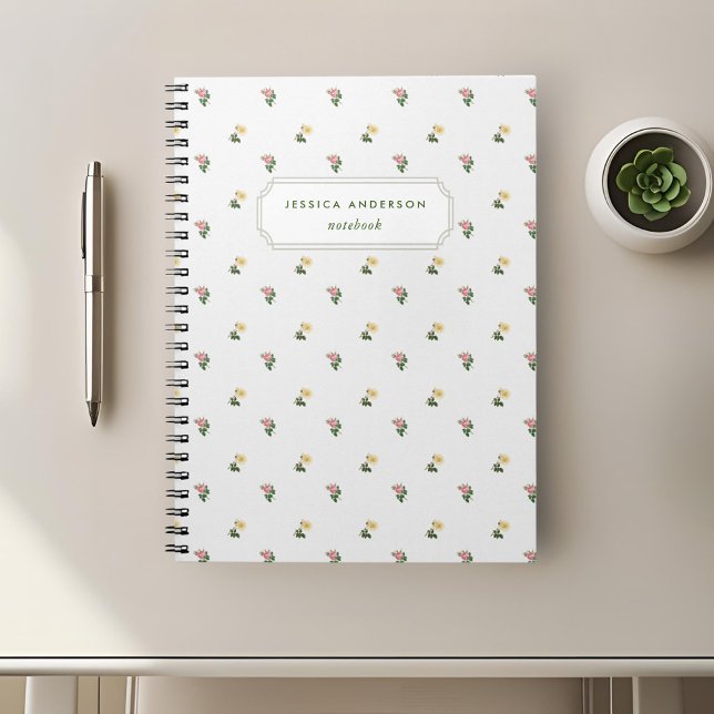 Espiral Caderno Floral Elegante Vintage (Criador carregado)