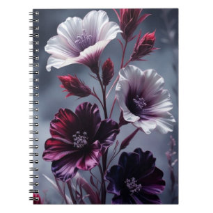 Espiral Caderno Floral Escuro Elegante