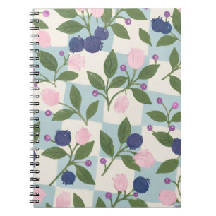 Espiral Caderno floral Jardim de Mirtilo