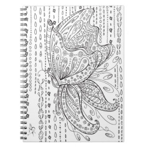 Espiral Caderno floral MADART da coloração da borboleta