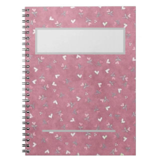 Espiral Caderno Floral Para Atividade Diária|Coração Rosa