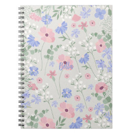Espiral Caderno Floral Personalizado
