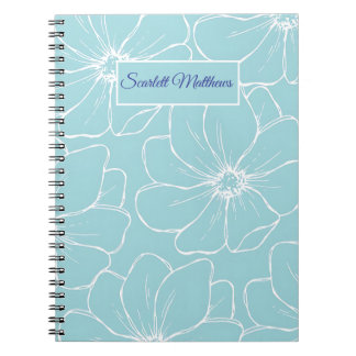 Espiral Caderno Floral Personalizado com Nome