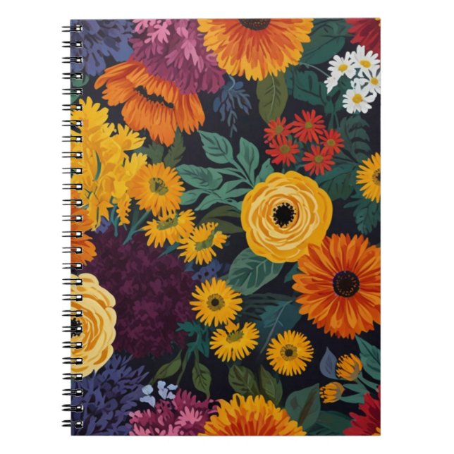 Espiral Caderno floral sereno (Frente)