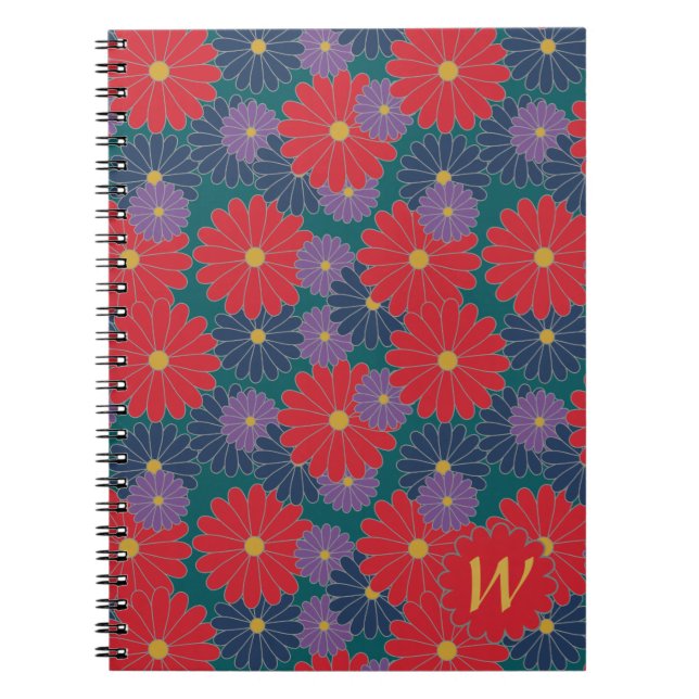 Espiral Caderno Floral Splashy de Outono (Frente)