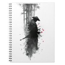 Caderno Floresta de Bambu Samurai Tinta Japonesa