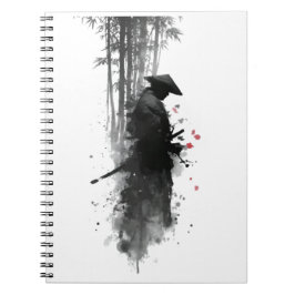 Espiral Caderno Floresta de Bambu Samurai Tinta Japonesa