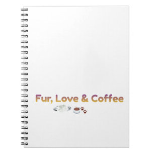 Espiral Caderno Fofo de Amor e Café para Amantes de Animai